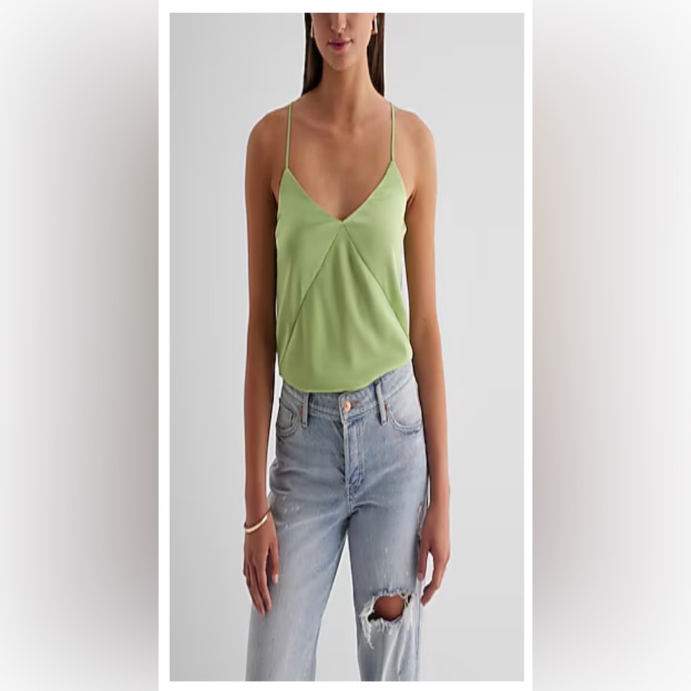 Express women satin cross strap tank. Size Small. NWT!